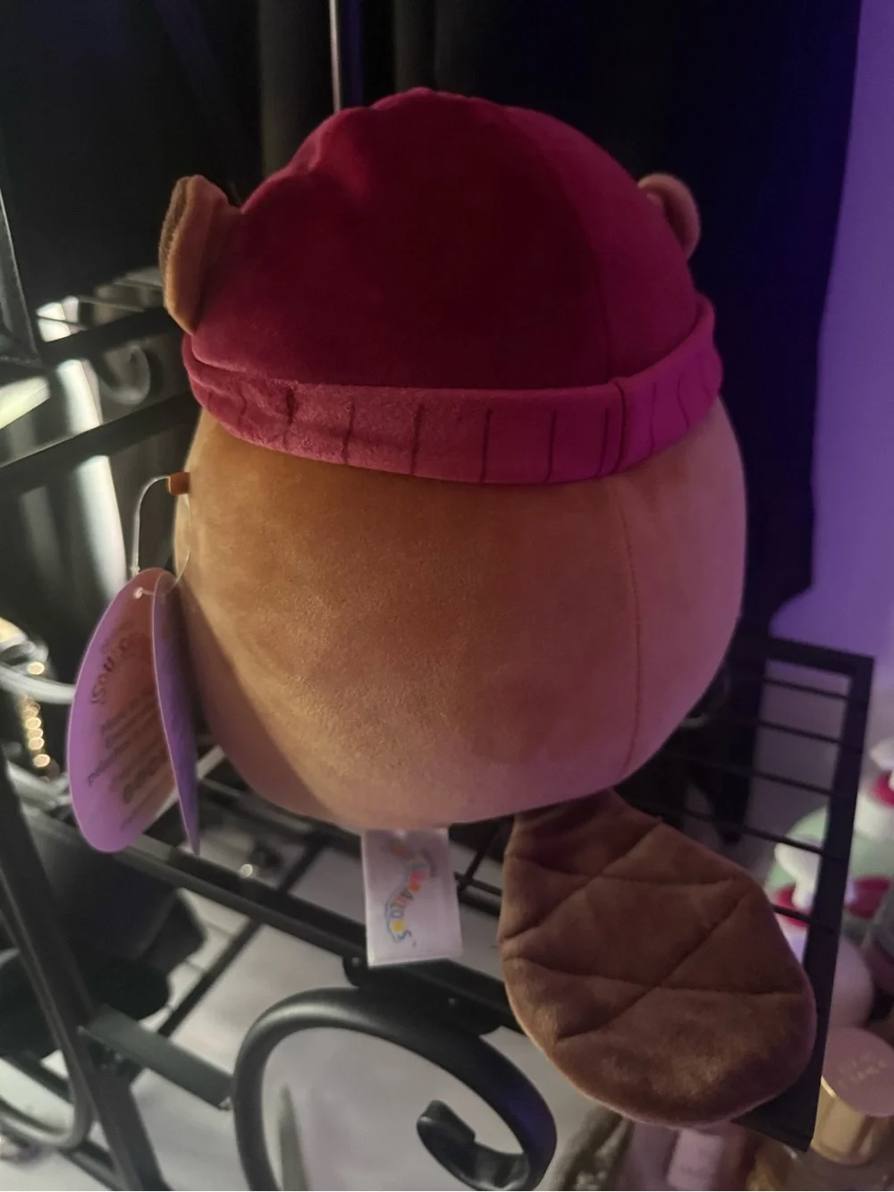 Squishmallows Brown Halloween Beaver with Red Hat